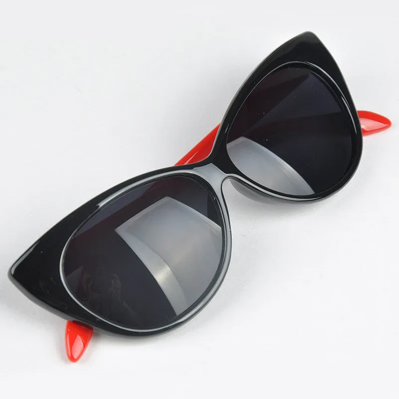 Lovely Cat Eye UV Protection Anti-Radiation Women Sunglasses Vintage Goggles Dark Glasses