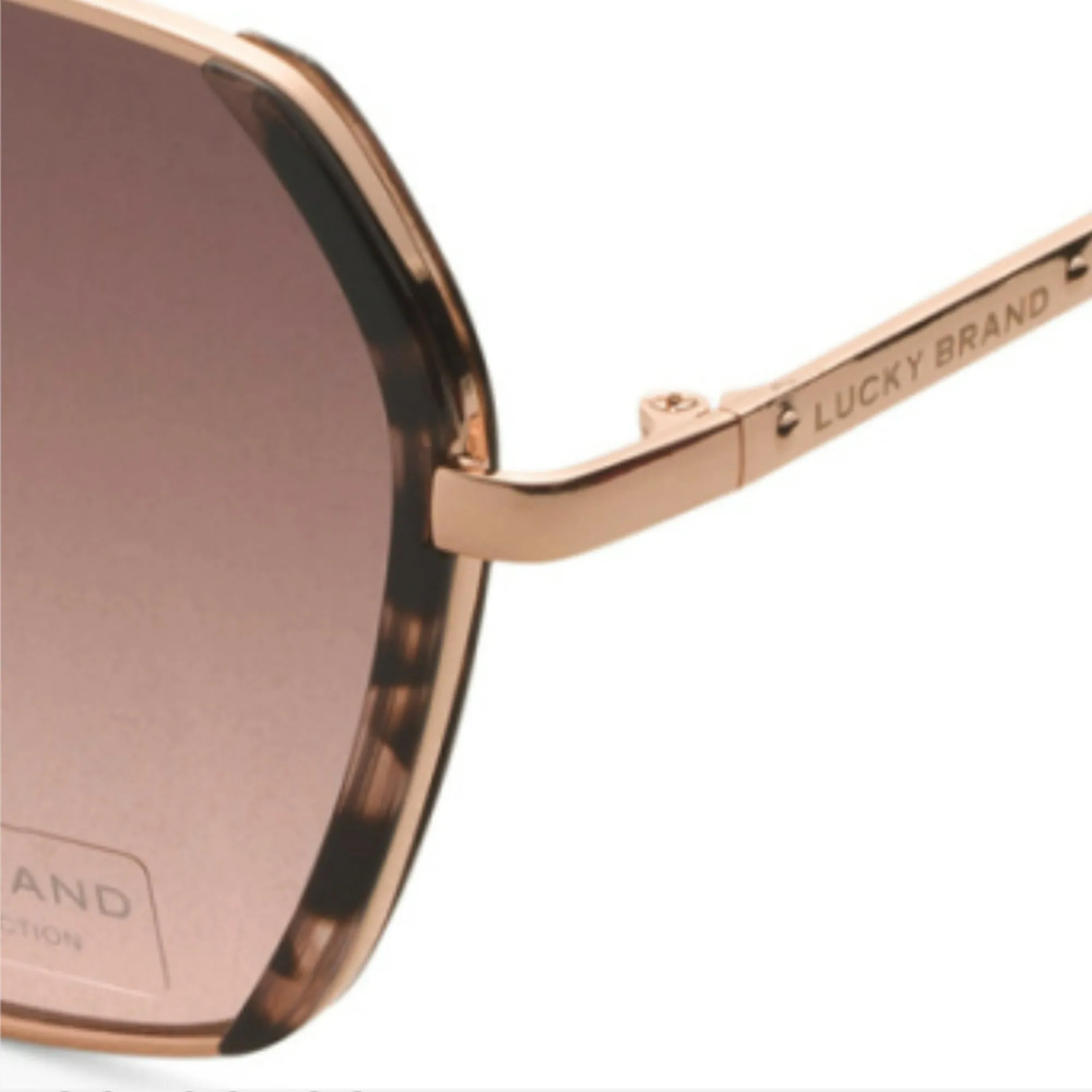 Lucky Brand Women's Geometric Gold Tone Metal Frame 58mm Sunglasses