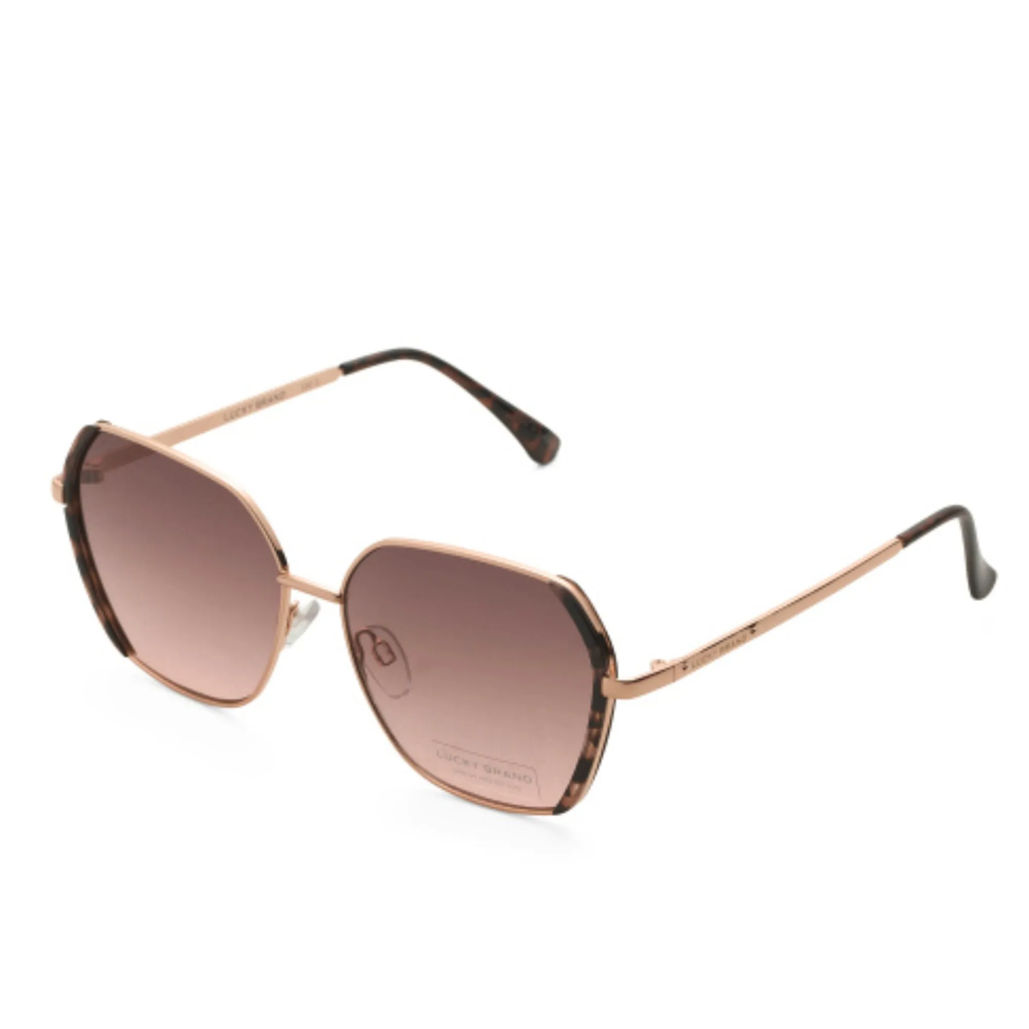 Lucky Brand Women's Geometric Gold Tone Metal Frame 58mm Sunglasses