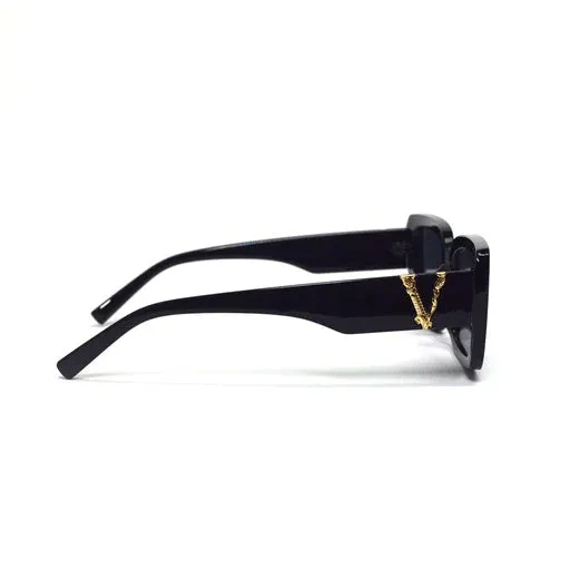 Luv and Co. Sunglasses Black with gold V