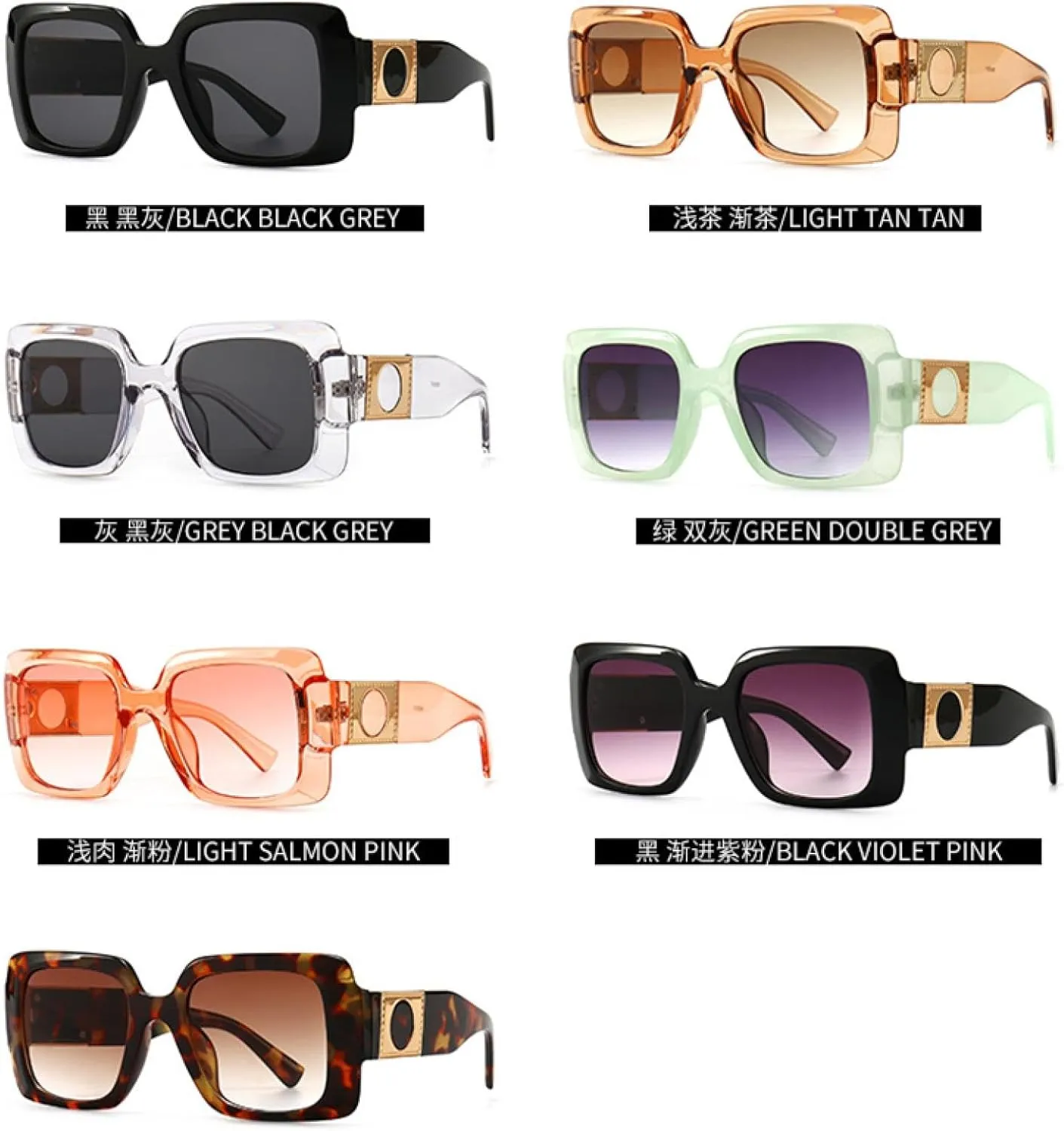 Luxury Clear Brown Sunglasses for Women Vintage Gradient Elegant Sun Glasses Fashion