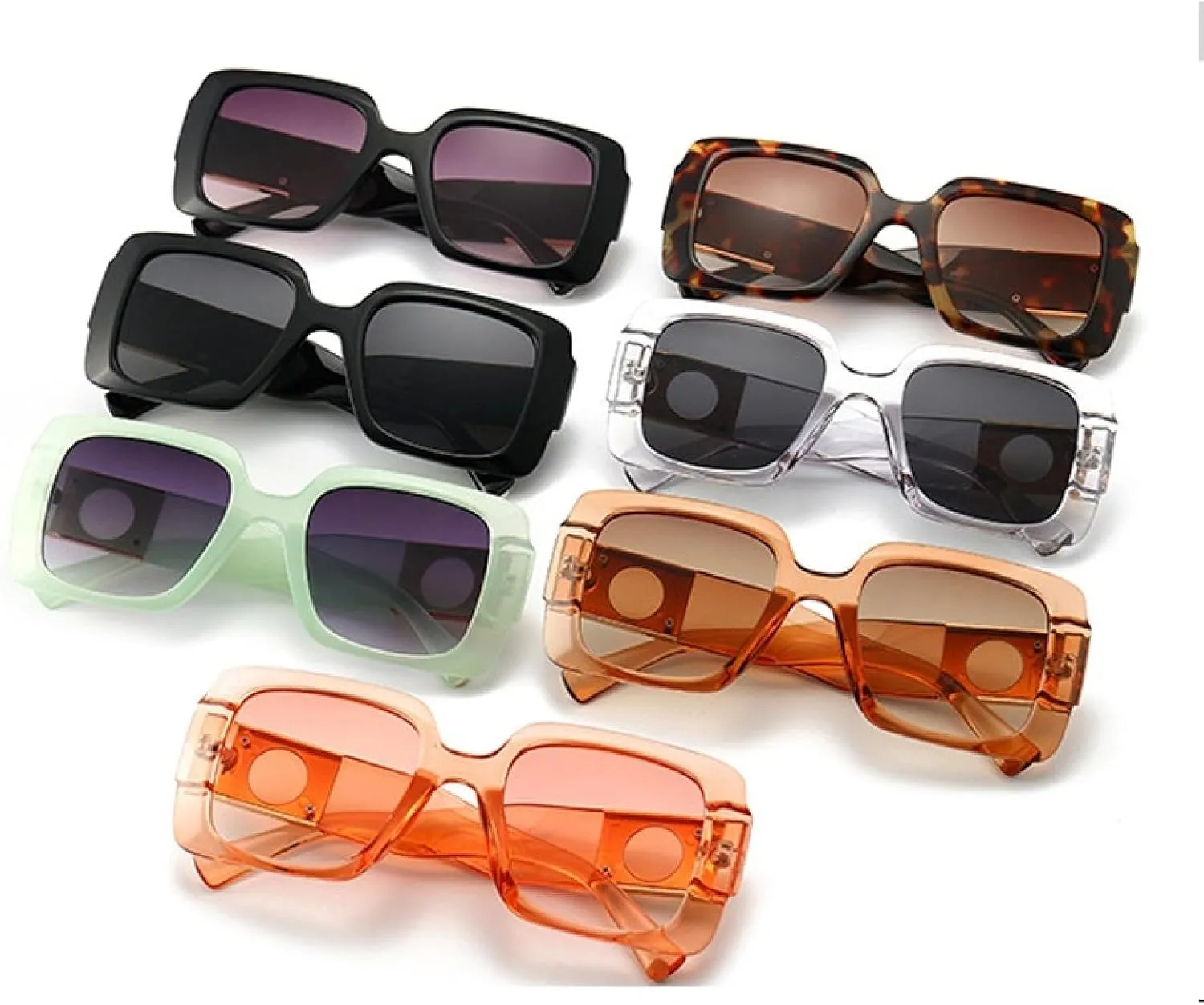 Luxury Clear Brown Sunglasses for Women Vintage Gradient Elegant Sun Glasses Fashion