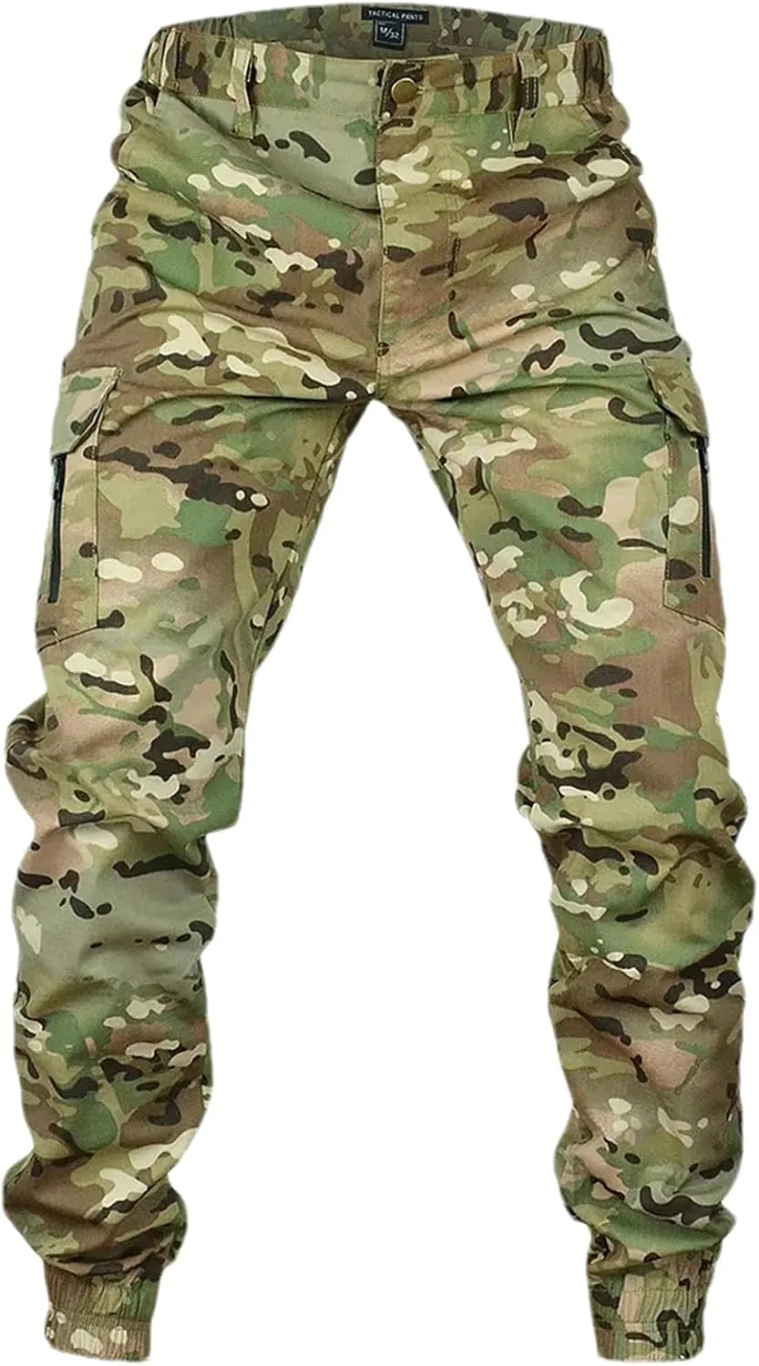 Man Tactical Camouflage Joggers Ripstop Cargo Pants Working Clothing Hiking Trousers Men's Streetwear