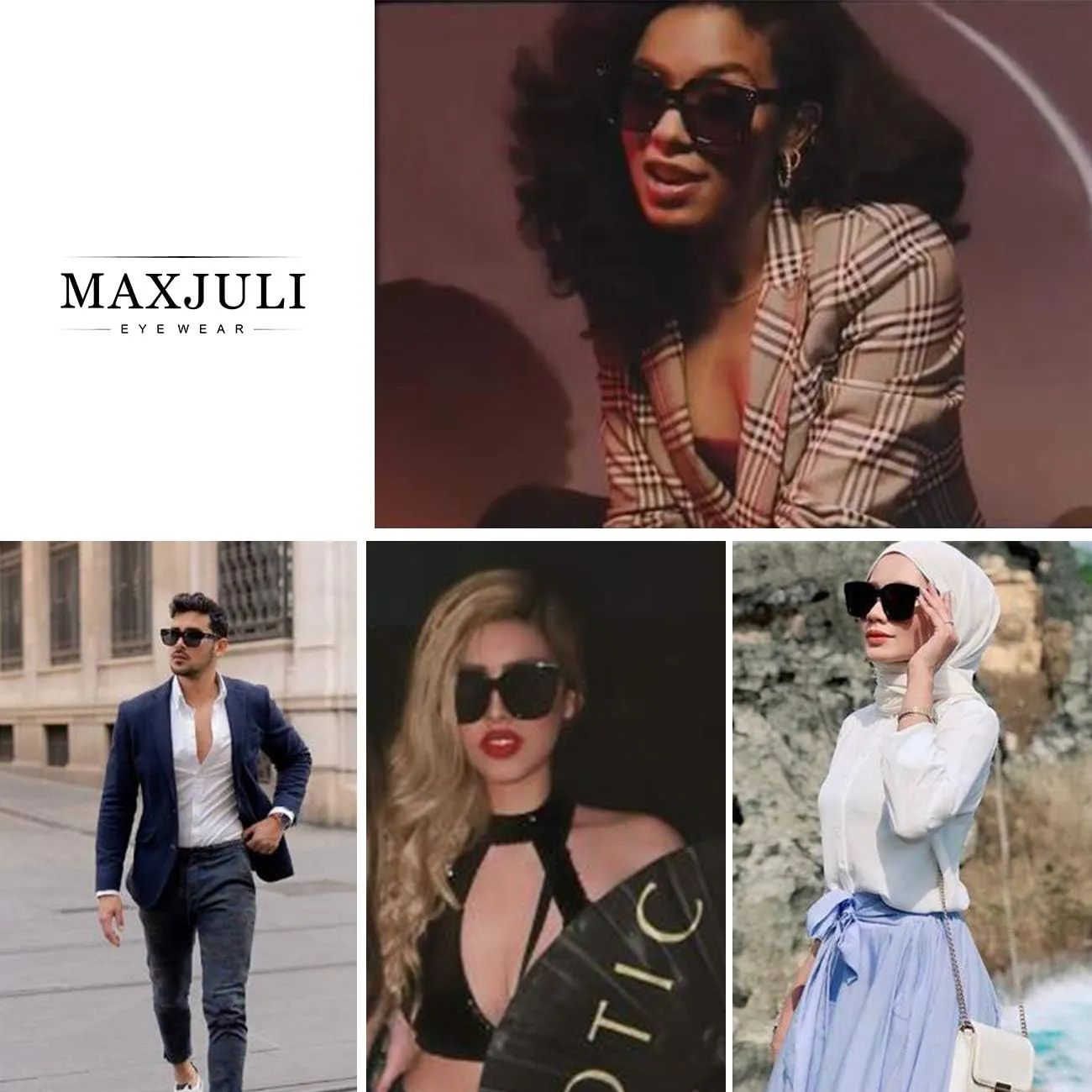 MAXJULI Oversized Sunglasses for Women Men UV Protection 8056