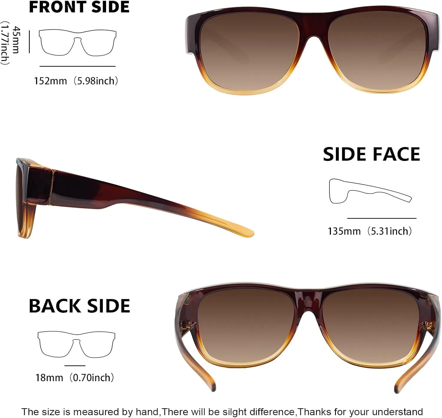 MAXJULI Sunglasses Fit Over Glasses for Men Women Polarized Wraparound Sunglasses 8238