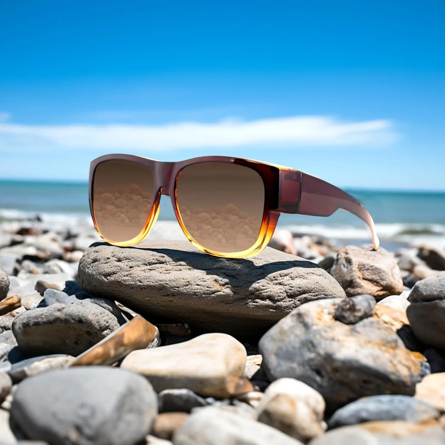 MAXJULI Sunglasses Fit Over Glasses for Men Women Polarized Wraparound Sunglasses 8238