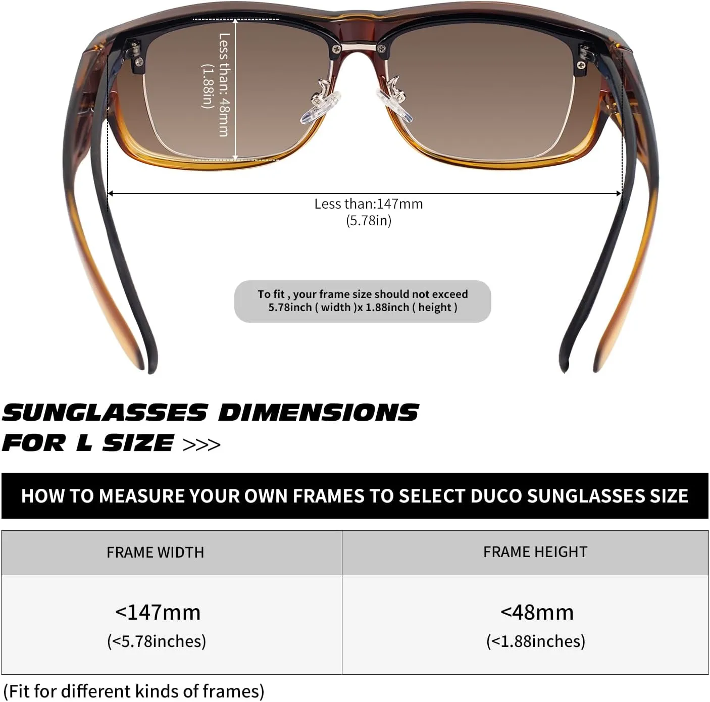 MAXJULI Sunglasses Fit Over Glasses for Men Women Polarized Wraparound Sunglasses 8238