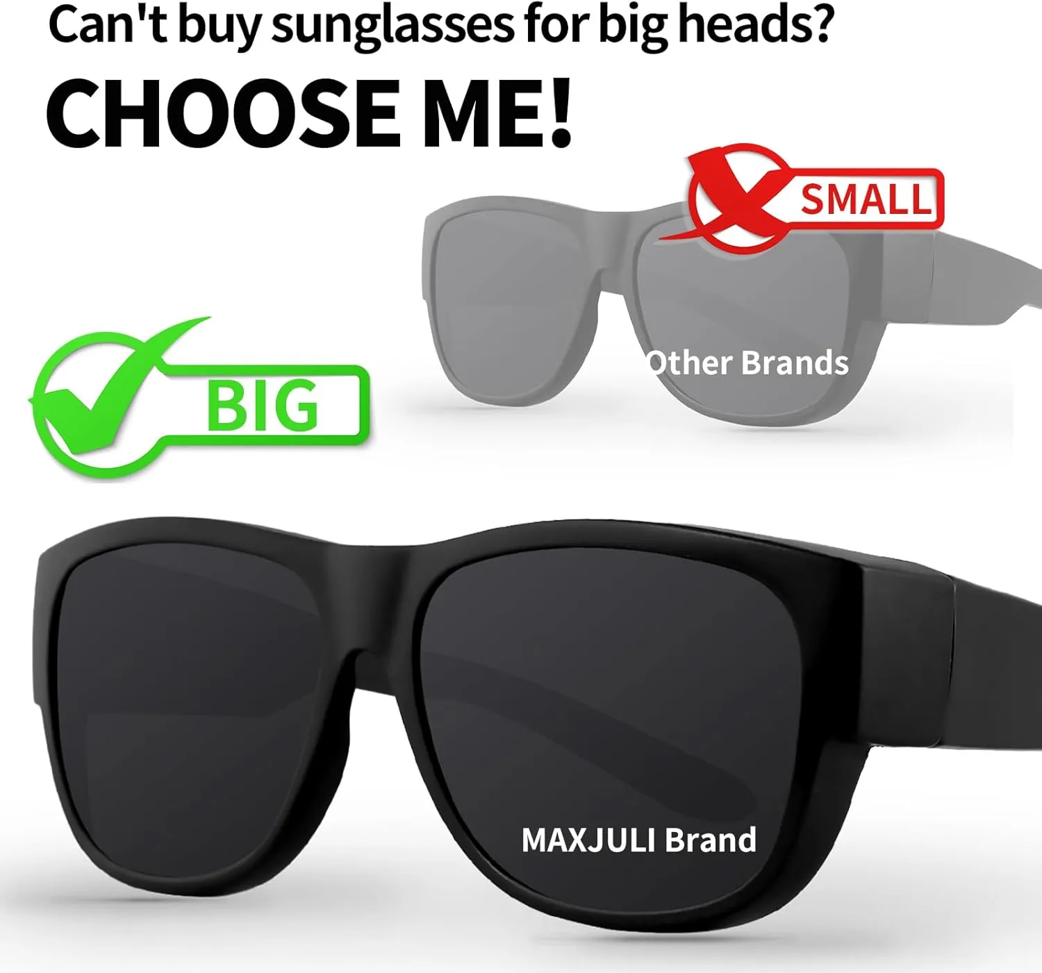 MAXJULI Sunglasses Fit Over Glasses for Men Women Polarized Wraparound Sunglasses 8238