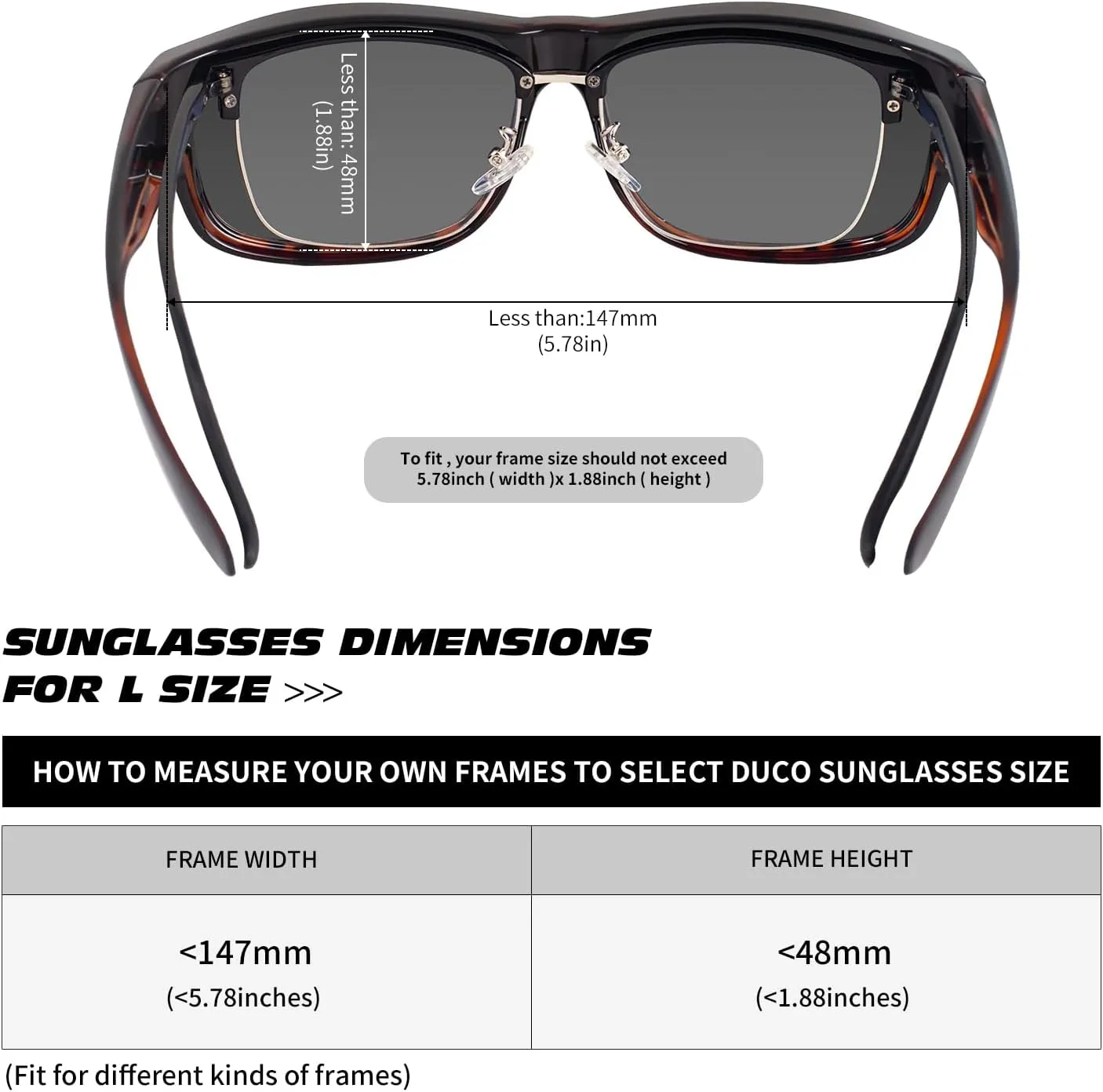 MAXJULI Sunglasses Fit Over Glasses for Men Women Polarized Wraparound Sunglasses 8238