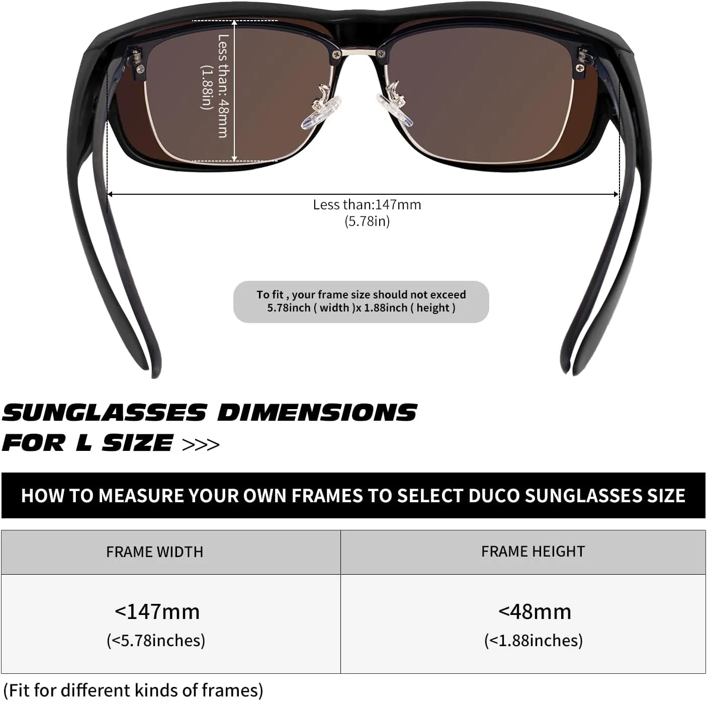 MAXJULI Sunglasses Fit Over Glasses for Men Women Polarized Wraparound Sunglasses 8238