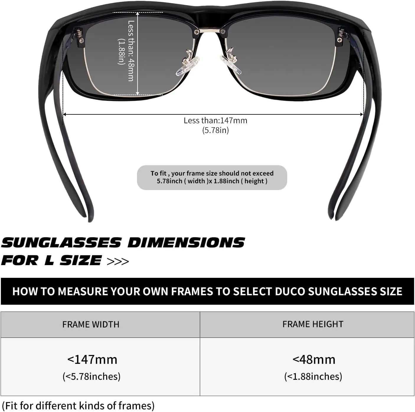 MAXJULI Sunglasses Fit Over Glasses for Men Women Polarized Wraparound Sunglasses 8238