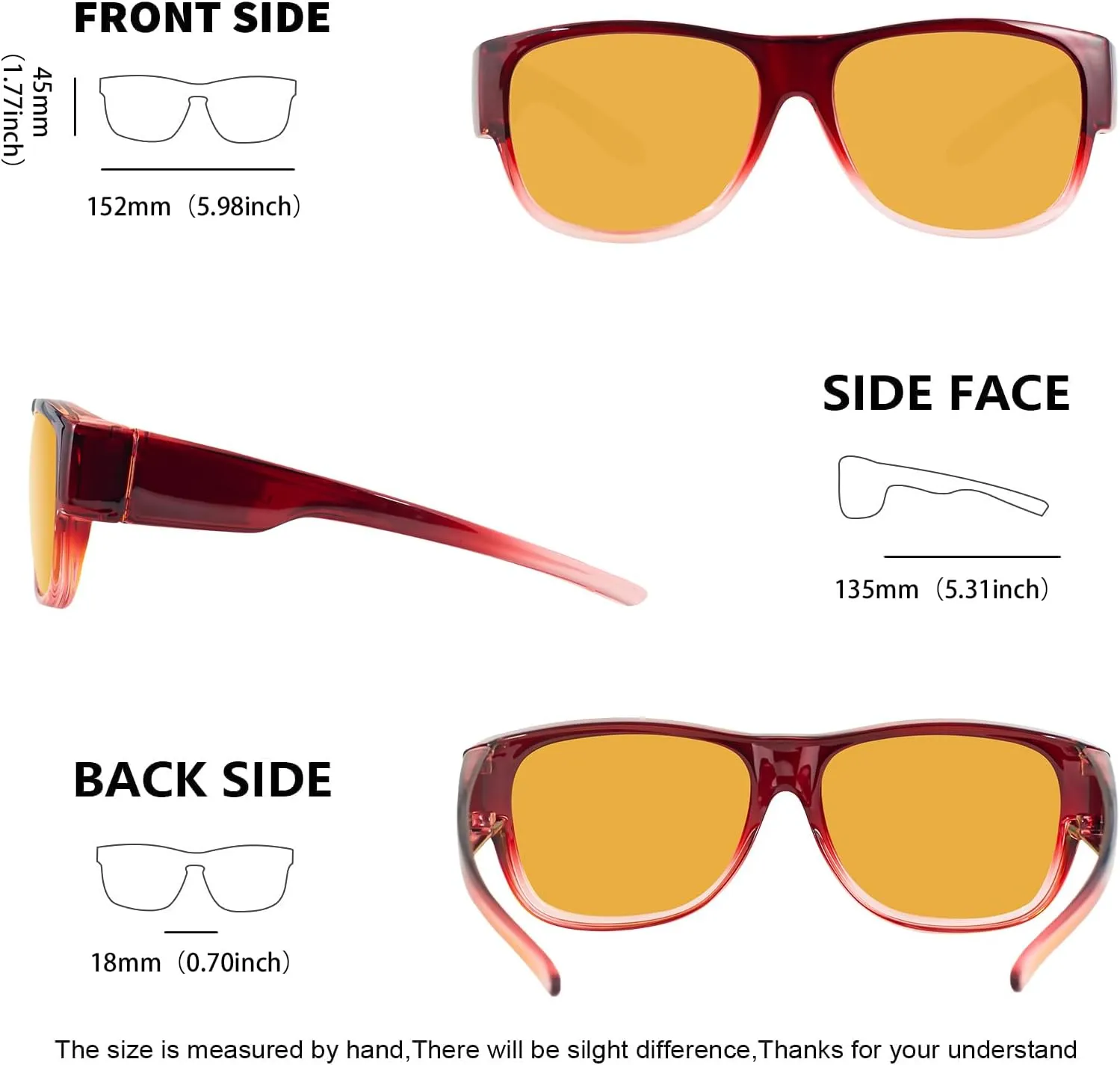 MAXJULI Sunglasses Fit Over Glasses for Men Women Polarized Wraparound Sunglasses 8238