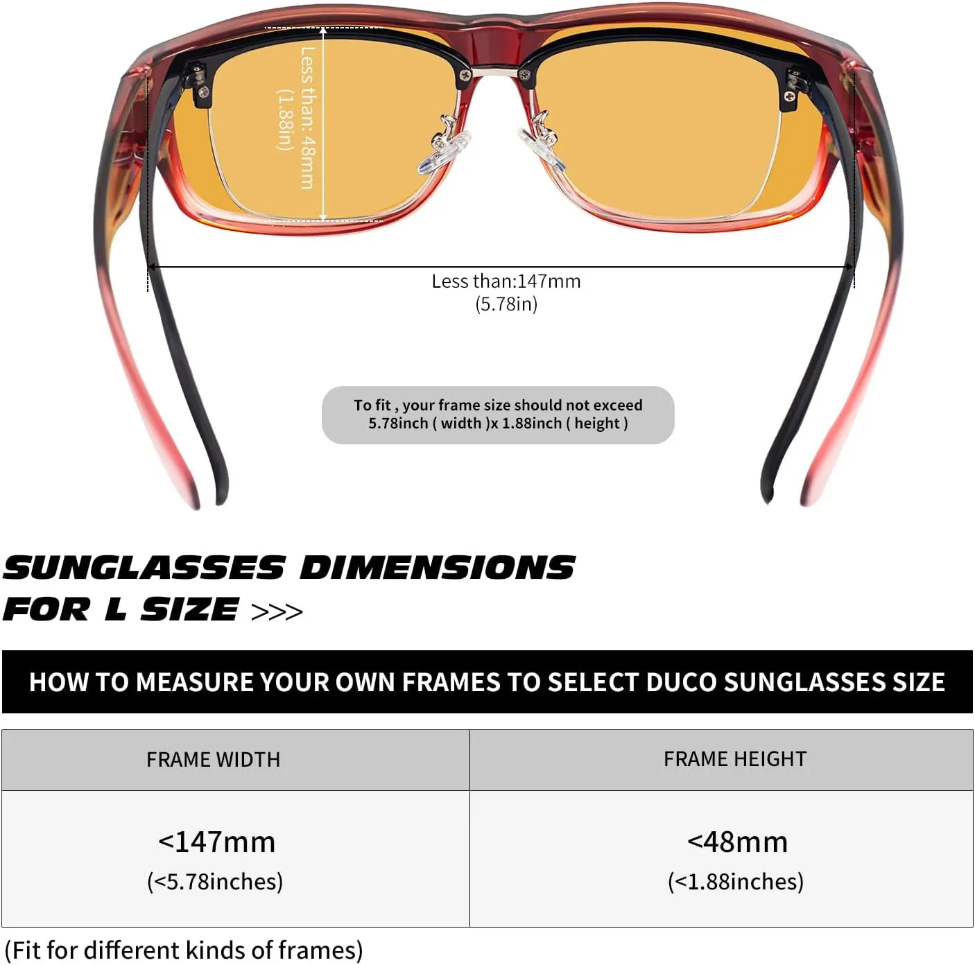MAXJULI Sunglasses Fit Over Glasses for Men Women Polarized Wraparound Sunglasses 8238