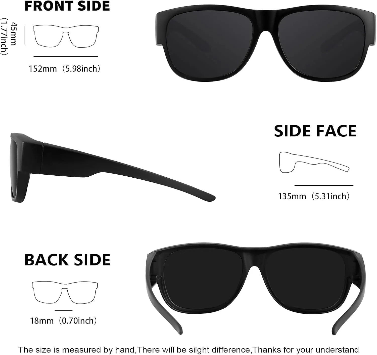 MAXJULI Sunglasses Fit Over Glasses for Men Women Polarized Wraparound Sunglasses 8238