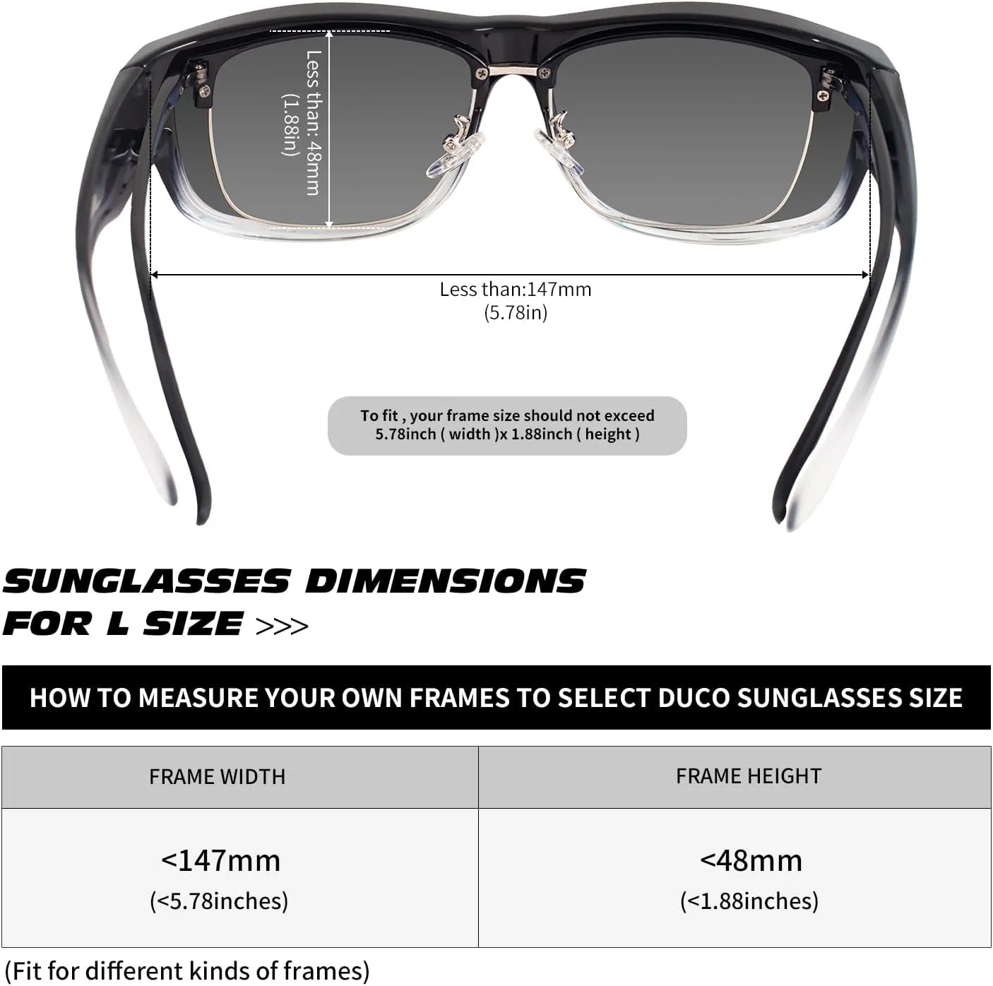 MAXJULI Sunglasses Fit Over Glasses for Men Women Polarized Wraparound Sunglasses 8238