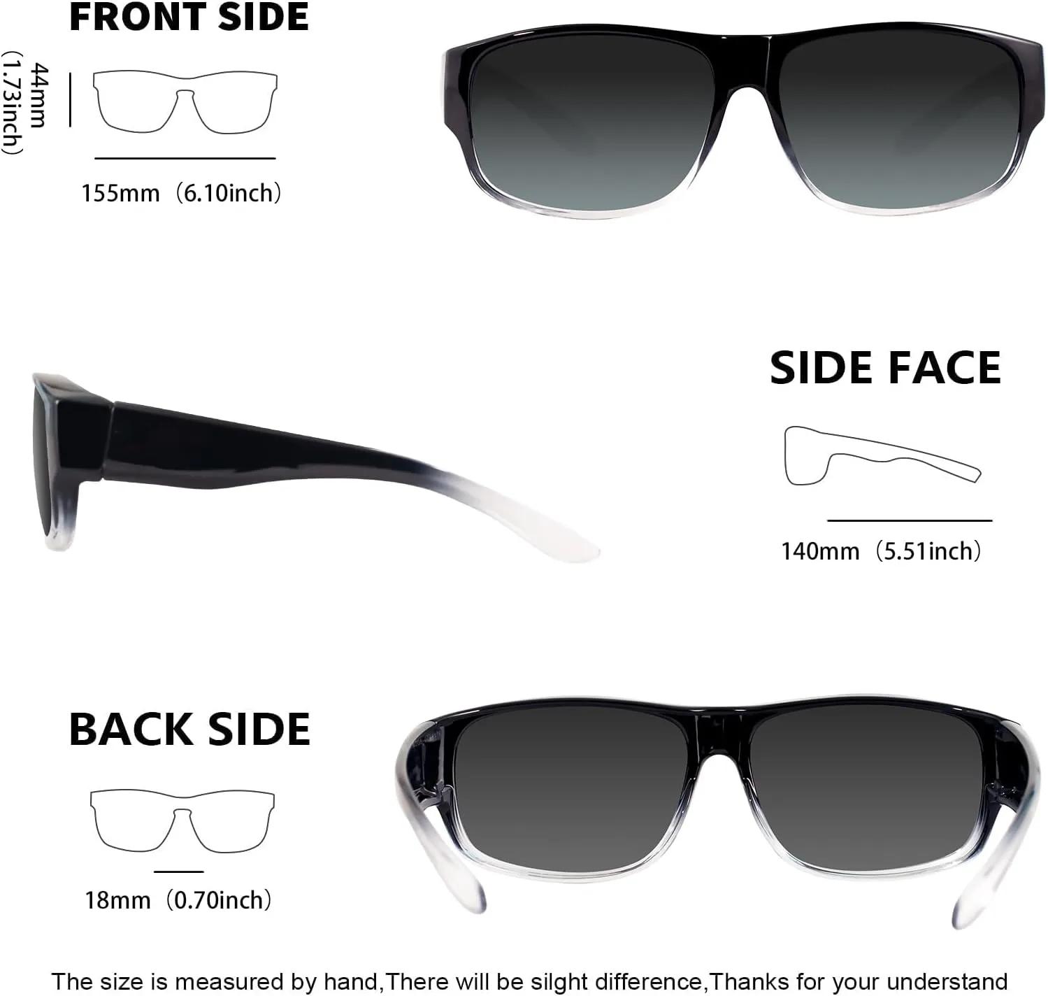 MAXJULI Sunglasses Fit Over Glasses for Men Women Polarized Wraparound Sunglasses 8239