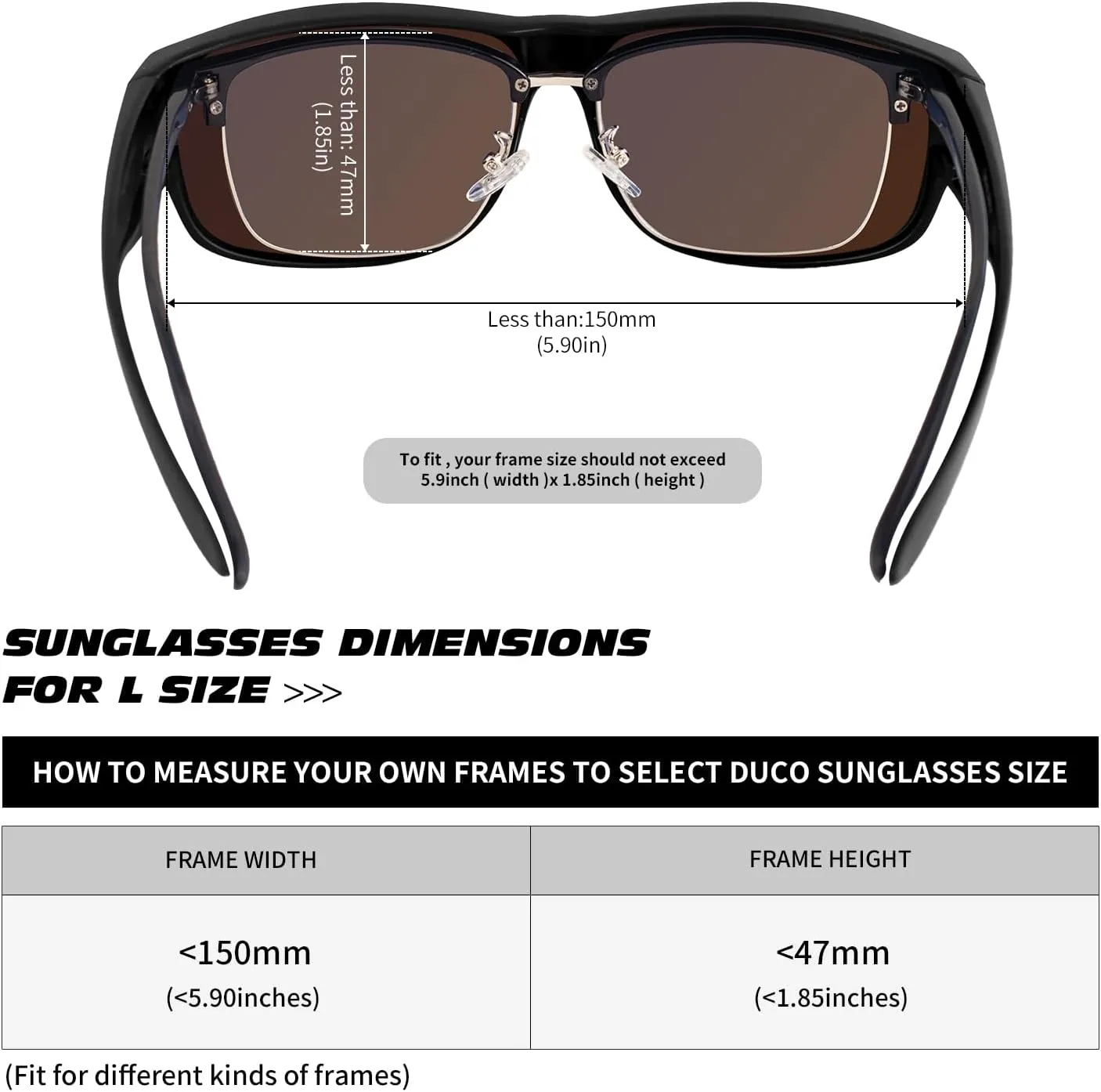 MAXJULI Sunglasses Fit Over Glasses for Men Women Polarized Wraparound Sunglasses 8239