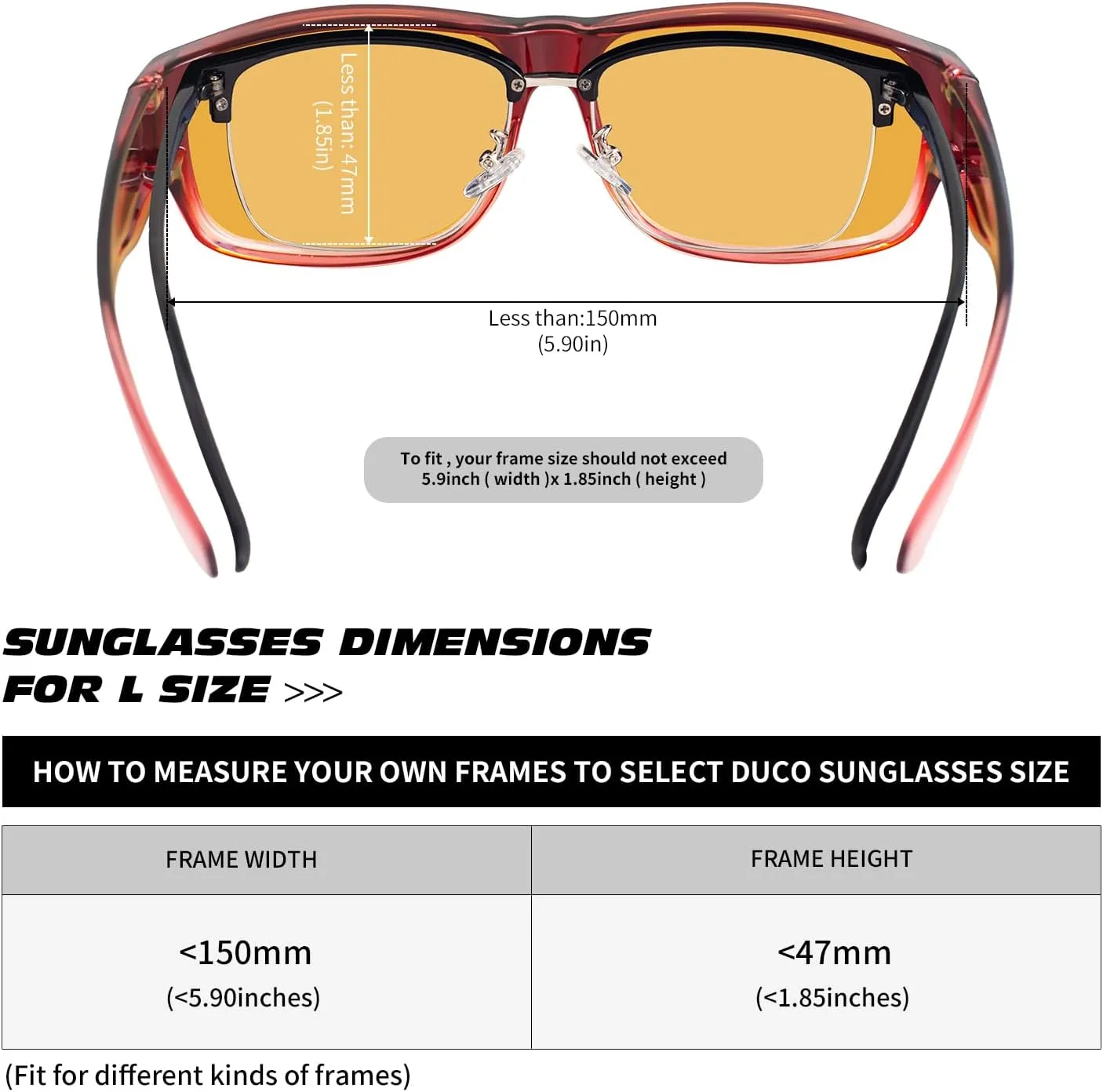 MAXJULI Sunglasses Fit Over Glasses for Men Women Polarized Wraparound Sunglasses 8239