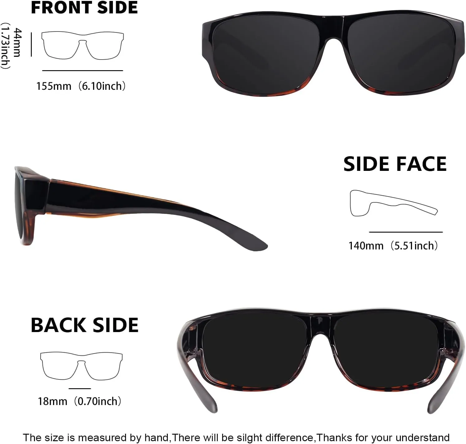 MAXJULI Sunglasses Fit Over Glasses for Men Women Polarized Wraparound Sunglasses 8239