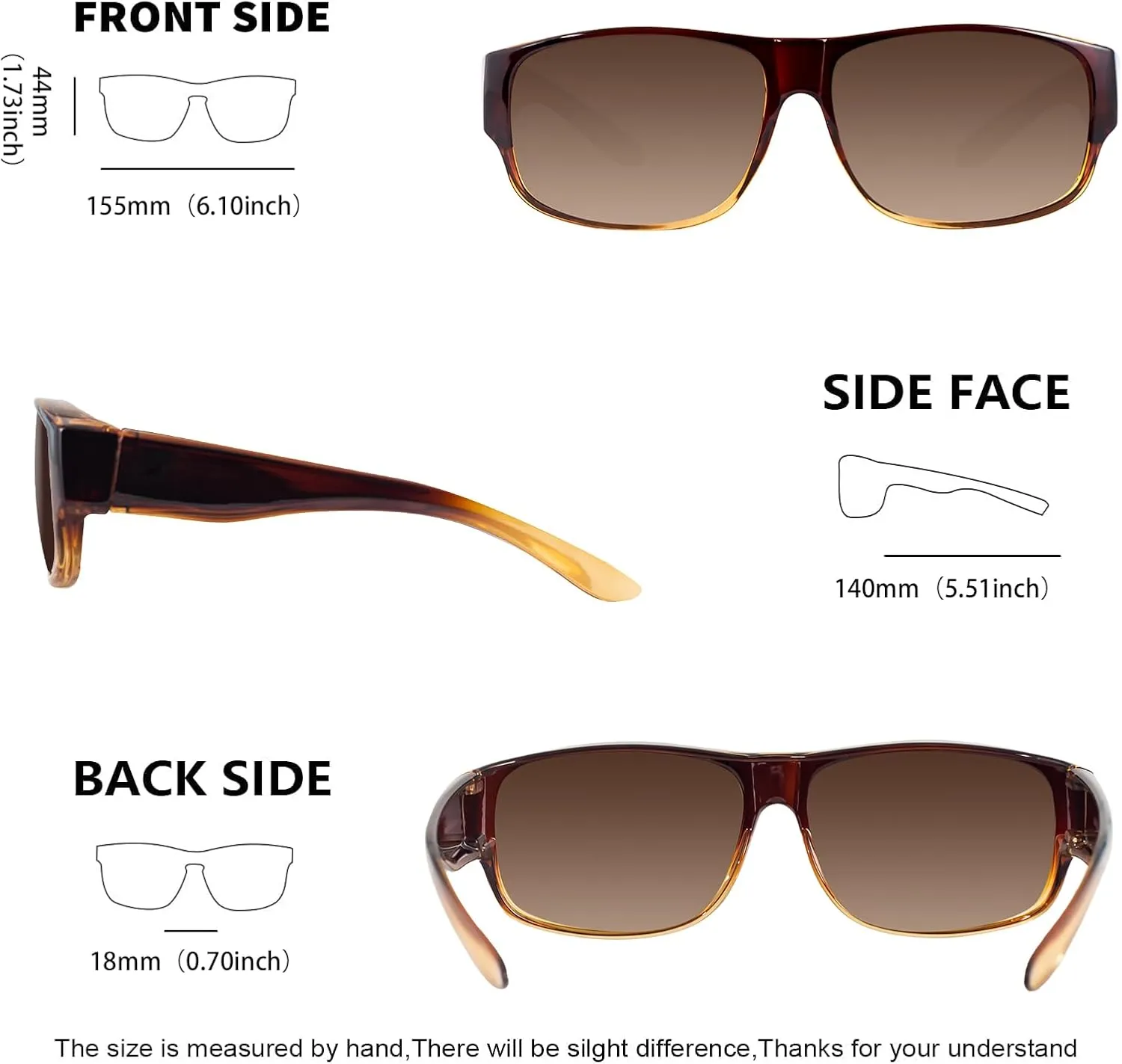 MAXJULI Sunglasses Fit Over Glasses for Men Women Polarized Wraparound Sunglasses 8239