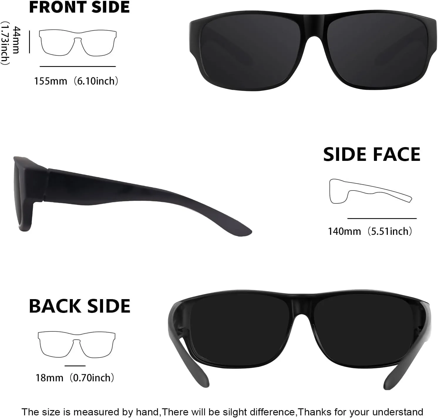MAXJULI Sunglasses Fit Over Glasses for Men Women Polarized Wraparound Sunglasses 8239