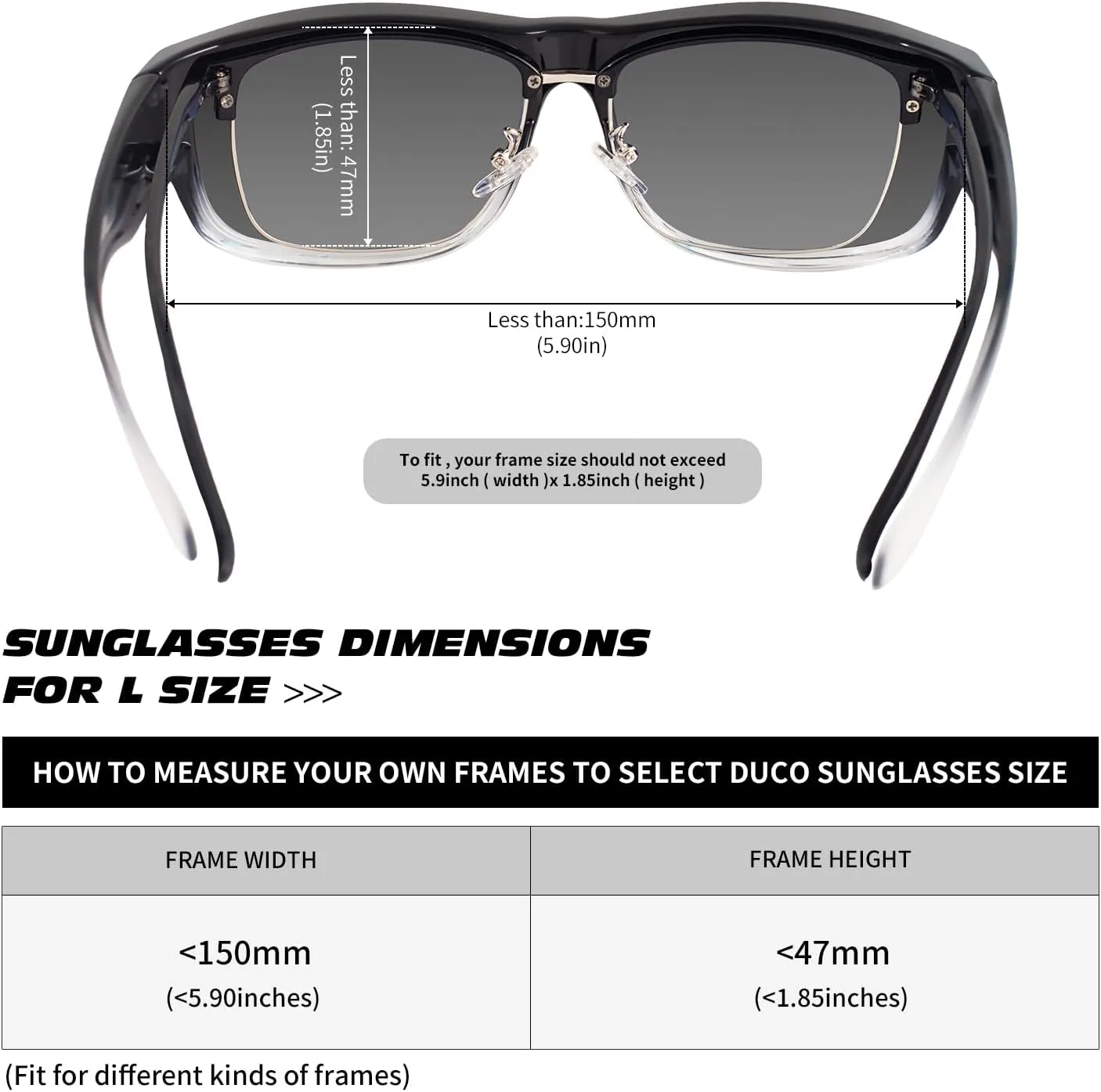 MAXJULI Sunglasses Fit Over Glasses for Men Women Polarized Wraparound Sunglasses 8239