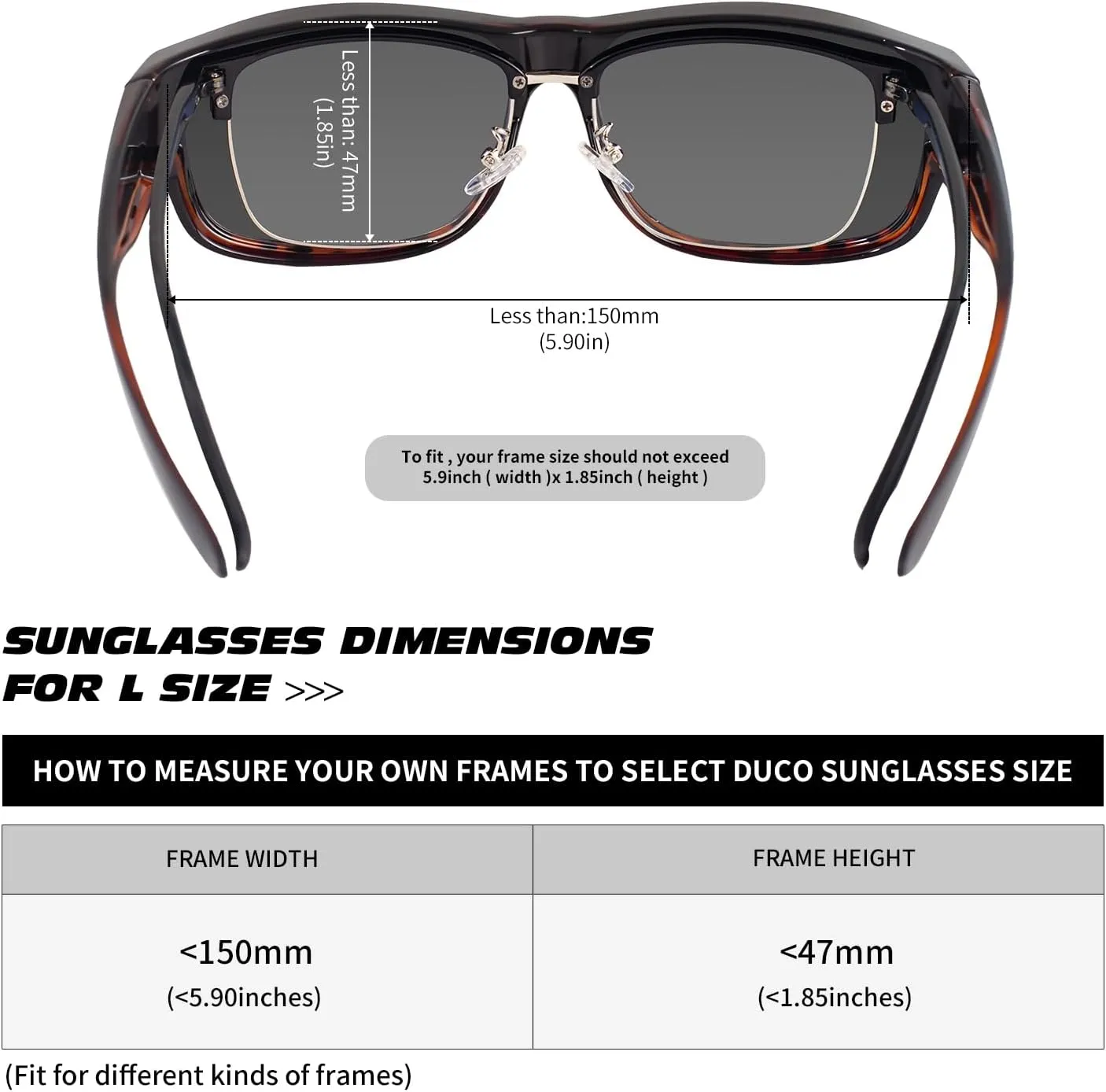 MAXJULI Sunglasses Fit Over Glasses for Men Women Polarized Wraparound Sunglasses 8239