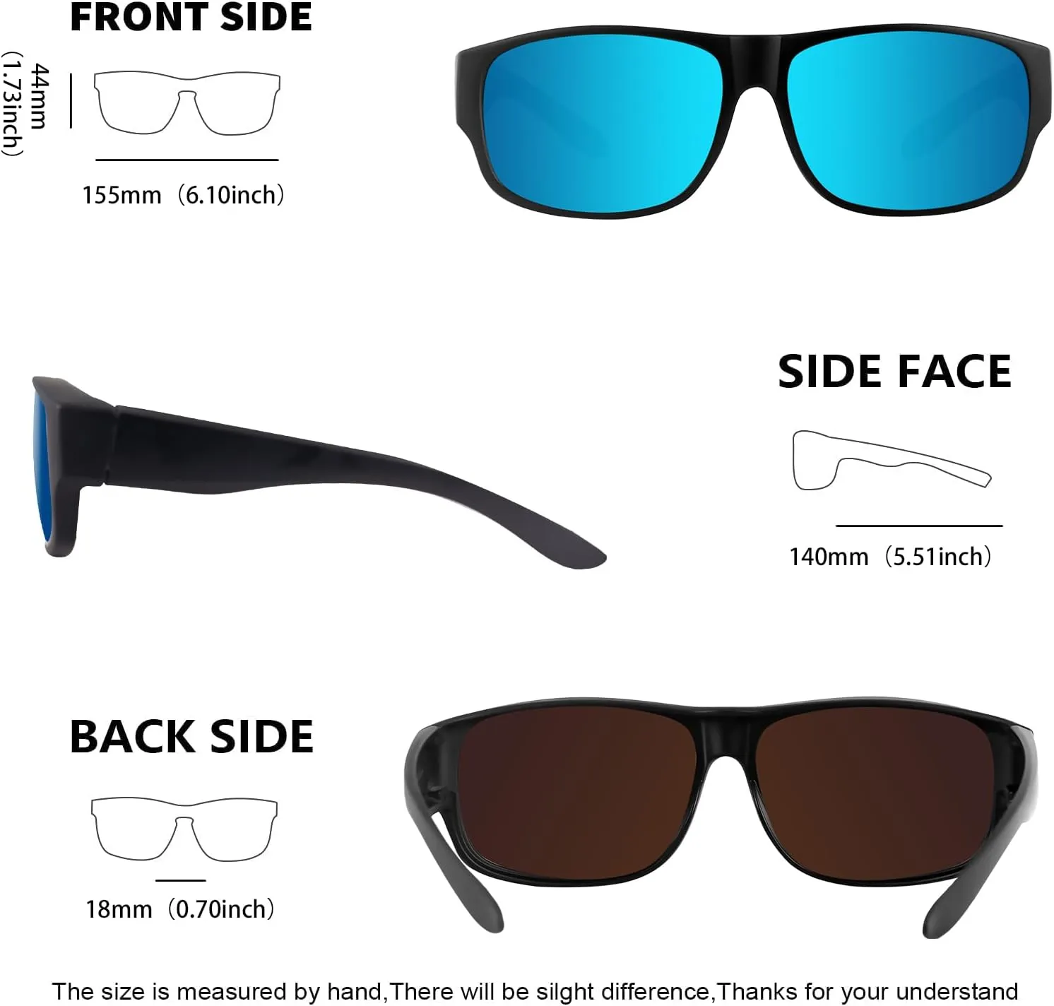 MAXJULI Sunglasses Fit Over Glasses for Men Women Polarized Wraparound Sunglasses 8239