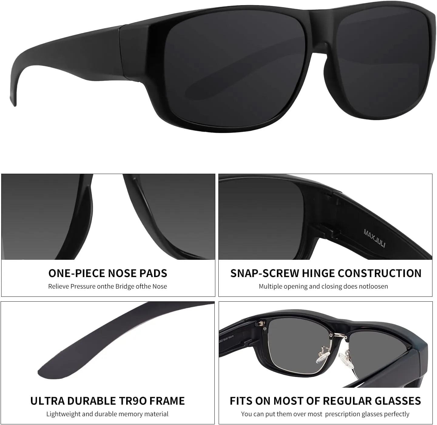MAXJULI Sunglasses Fit Over Glasses for Men Women Polarized Wraparound Sunglasses 8239
