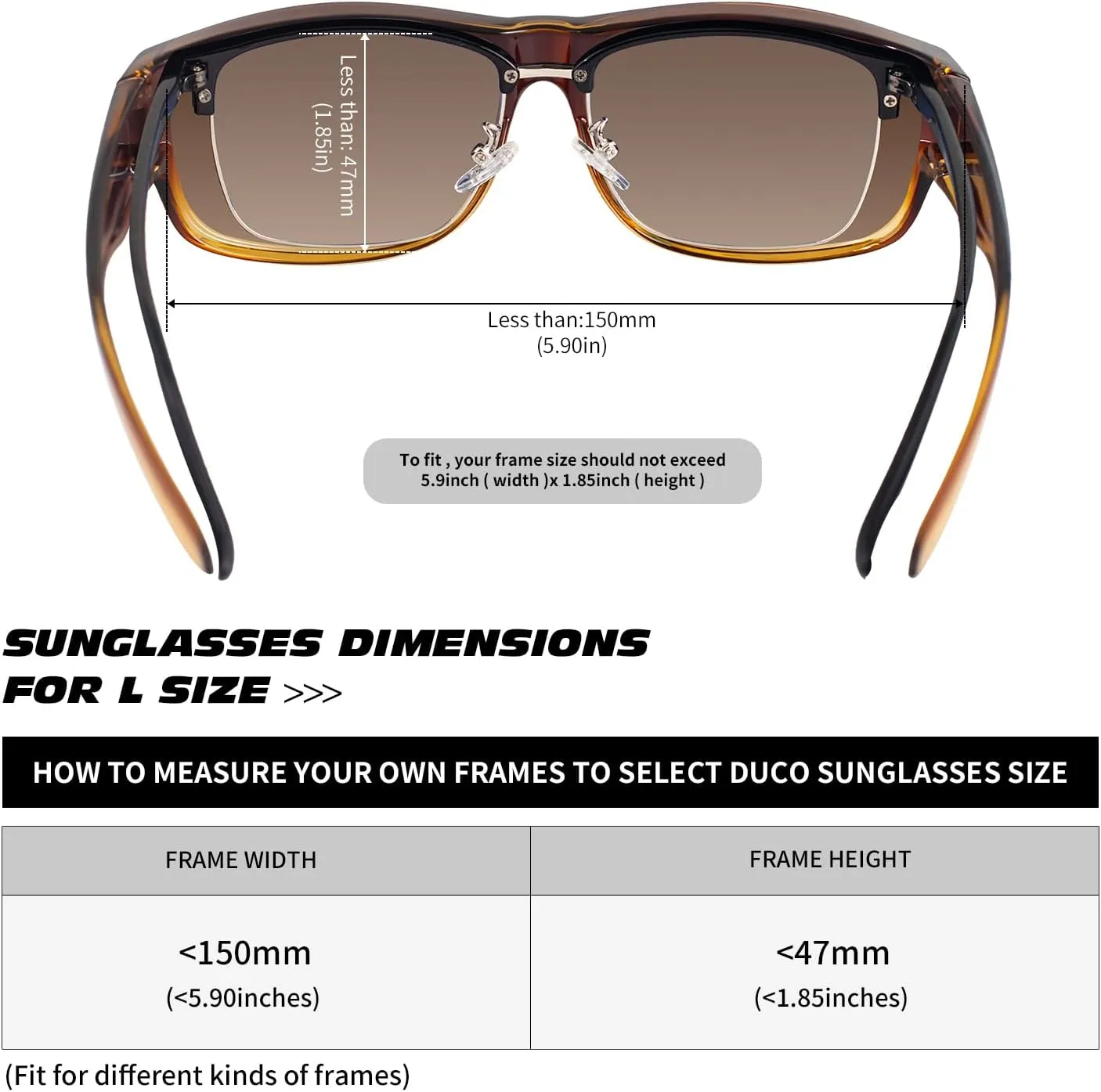 MAXJULI Sunglasses Fit Over Glasses for Men Women Polarized Wraparound Sunglasses 8239