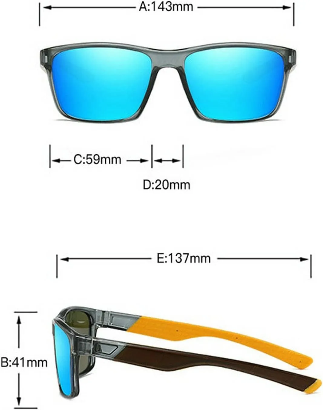 melrose/2pcs Polarized Sports Sunglasses for Men Driving Cycling Fishing Sun Glasses UV Protection Goggles