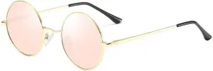 Men and Women Polarized Retro Round Frame Sunglasses Outdoor Sunshade Driving (Color : G, Size : Medium)