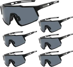 Men Women Polarized Sports Sunglasses,Driving Fishing Cycling Mountain Bike Sunglasses,Uv400 Protection 6PCS
