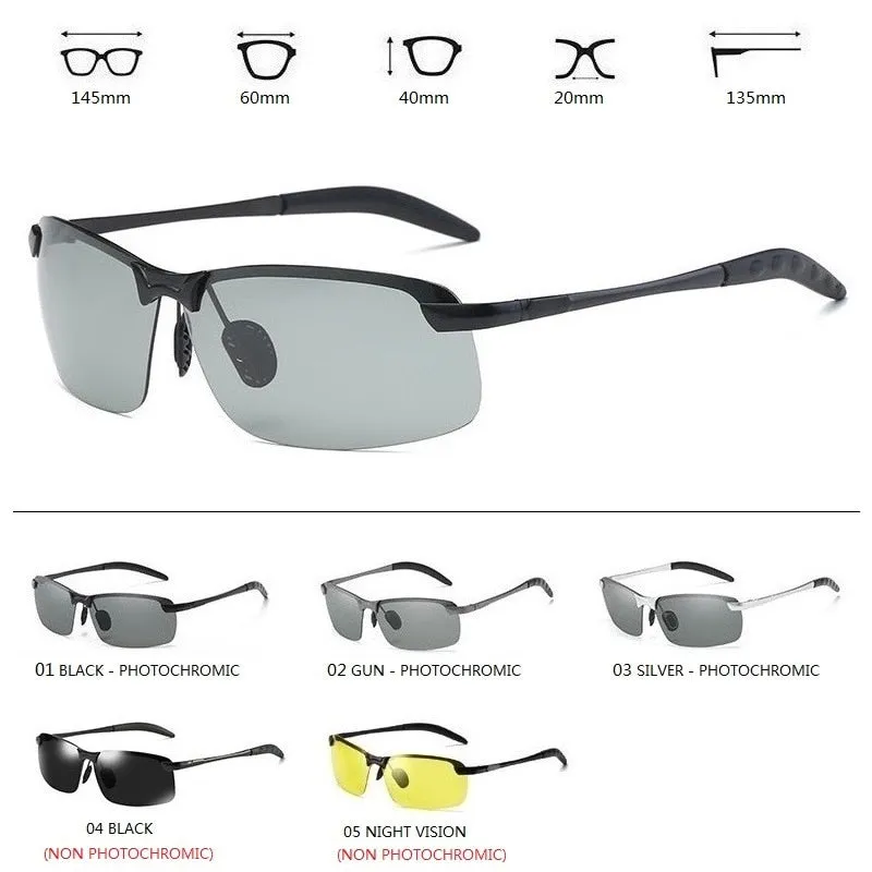 Men&#39;s Photochromic Polarized Sunglasses Men Driving Chameleon Glasses Male Change Color Sun Glasses Fishing Day Night Vision UV