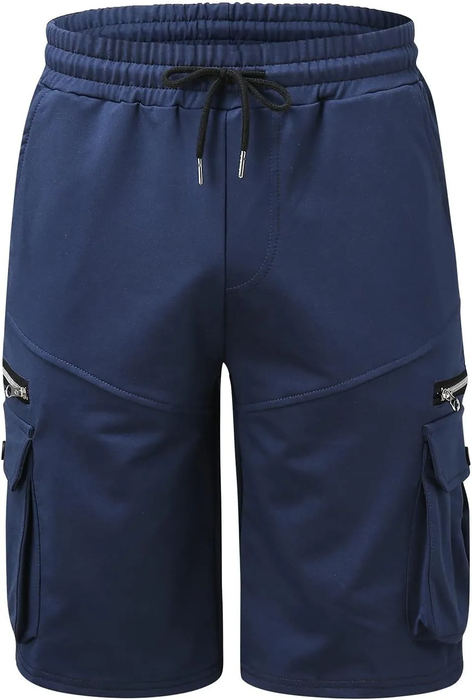 Men's Cargo Shorts Drawstring Shorts with Zipper Pockets Baggy Hiking Shorts Relaxed Fit Work Shorts for Men