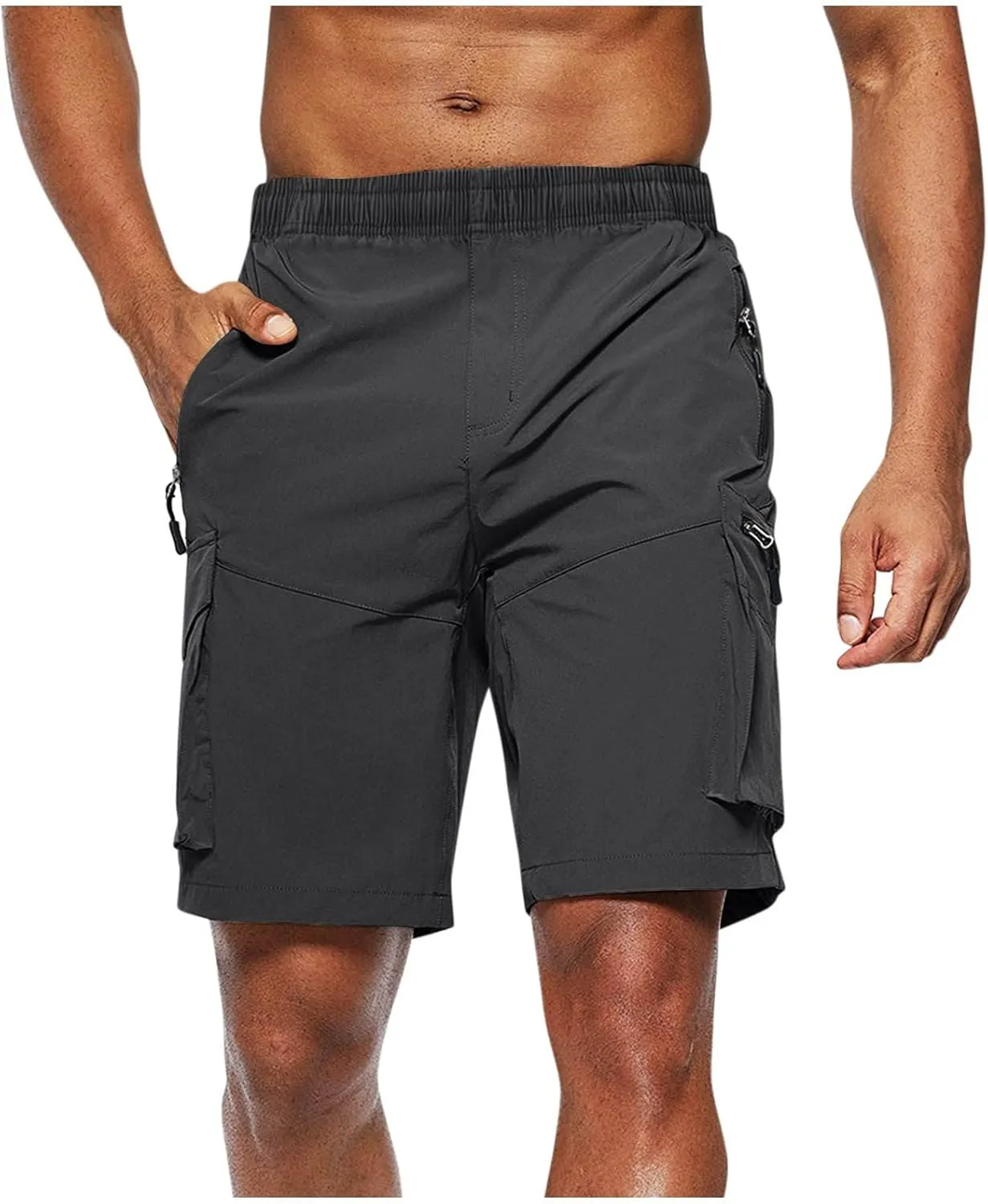 Men's Cargo Shorts Hiking Shorts with Multi Zipper Pockets Camping Tactical Shorts for Men Lightweight Bottoms