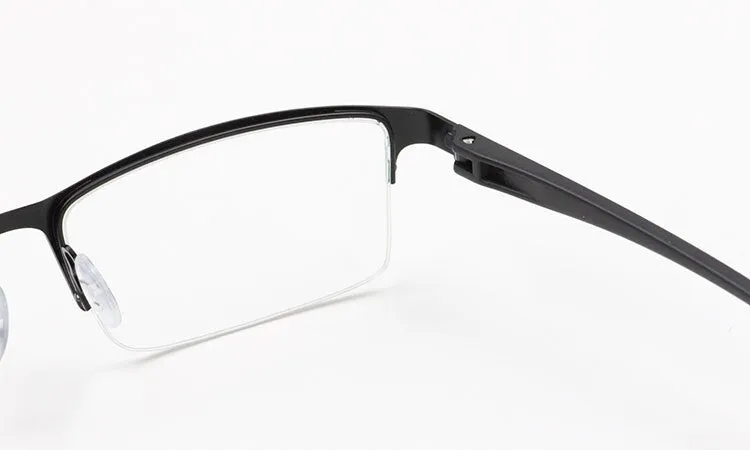 Men's Semi Rim Square Eyeglasses Titanium Alloy  9029