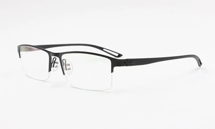 Men's Semi Rim Square Eyeglasses Titanium Alloy  9029