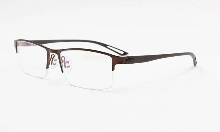 Men's Semi Rim Square Eyeglasses Titanium Alloy  9029