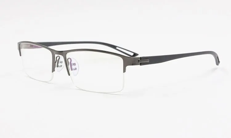 Men's Semi Rim Square Eyeglasses Titanium Alloy  9029