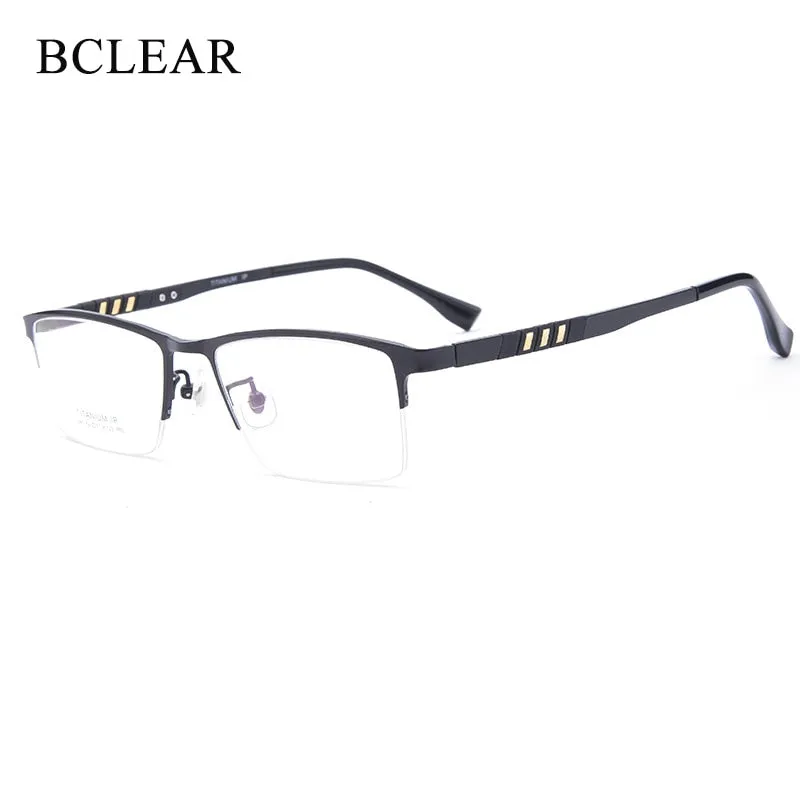 Men's Semi Rim Titanium Frame Eyeglasses Lb079