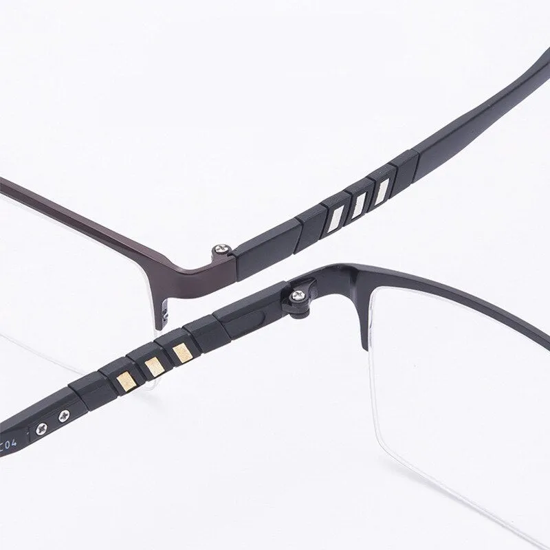 Men's Semi Rim Titanium Frame Eyeglasses Lb079