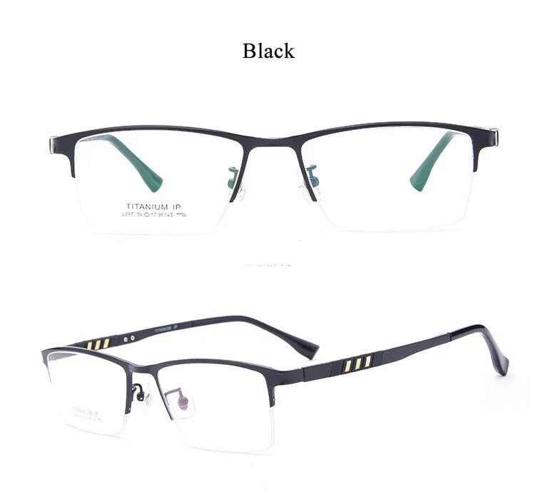 Men's Semi Rim Titanium Frame Eyeglasses Lb079