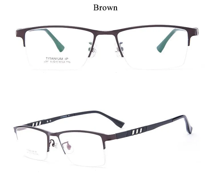 Men's Semi Rim Titanium Frame Eyeglasses Lb079