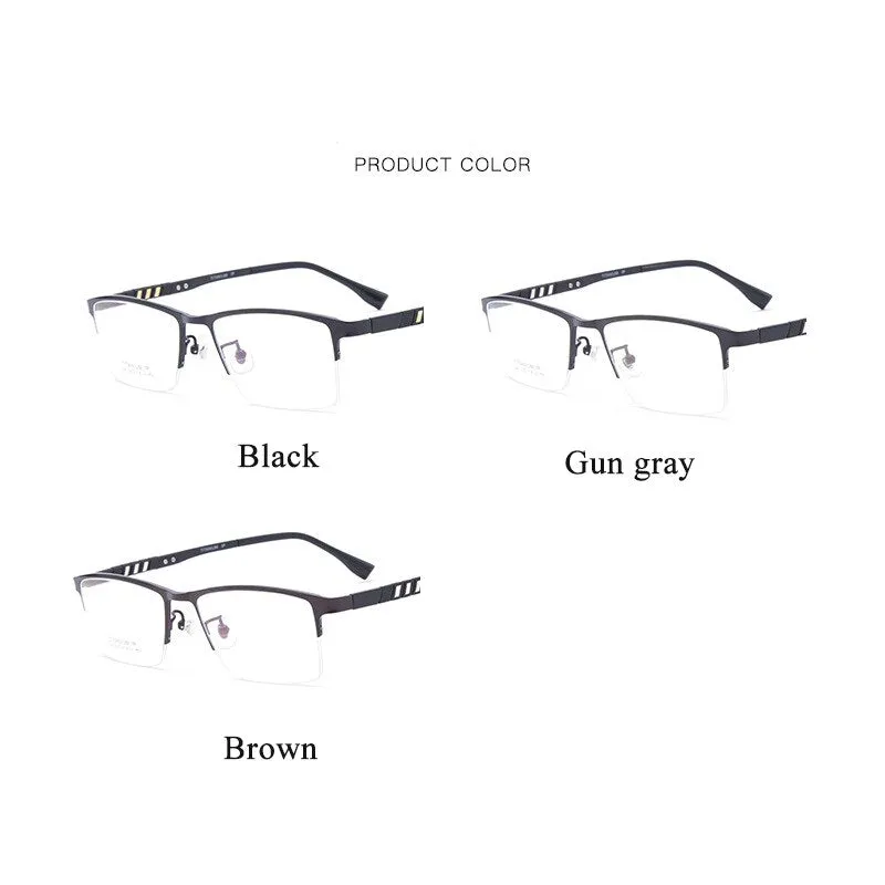 Men's Semi Rim Titanium Frame Eyeglasses Lb079
