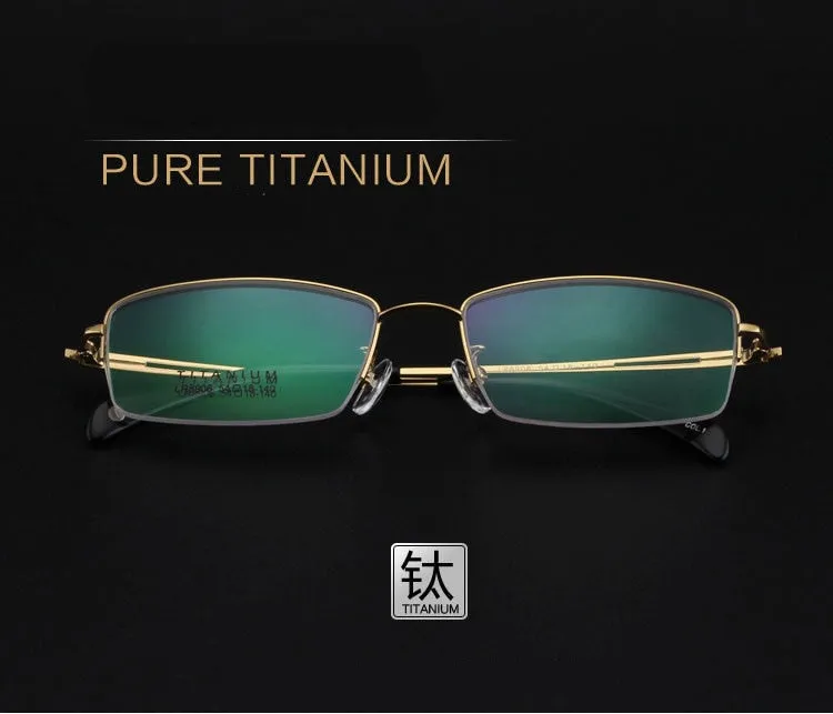 Men's Titanium Frame Half Rim Eyeglasses Lr8906