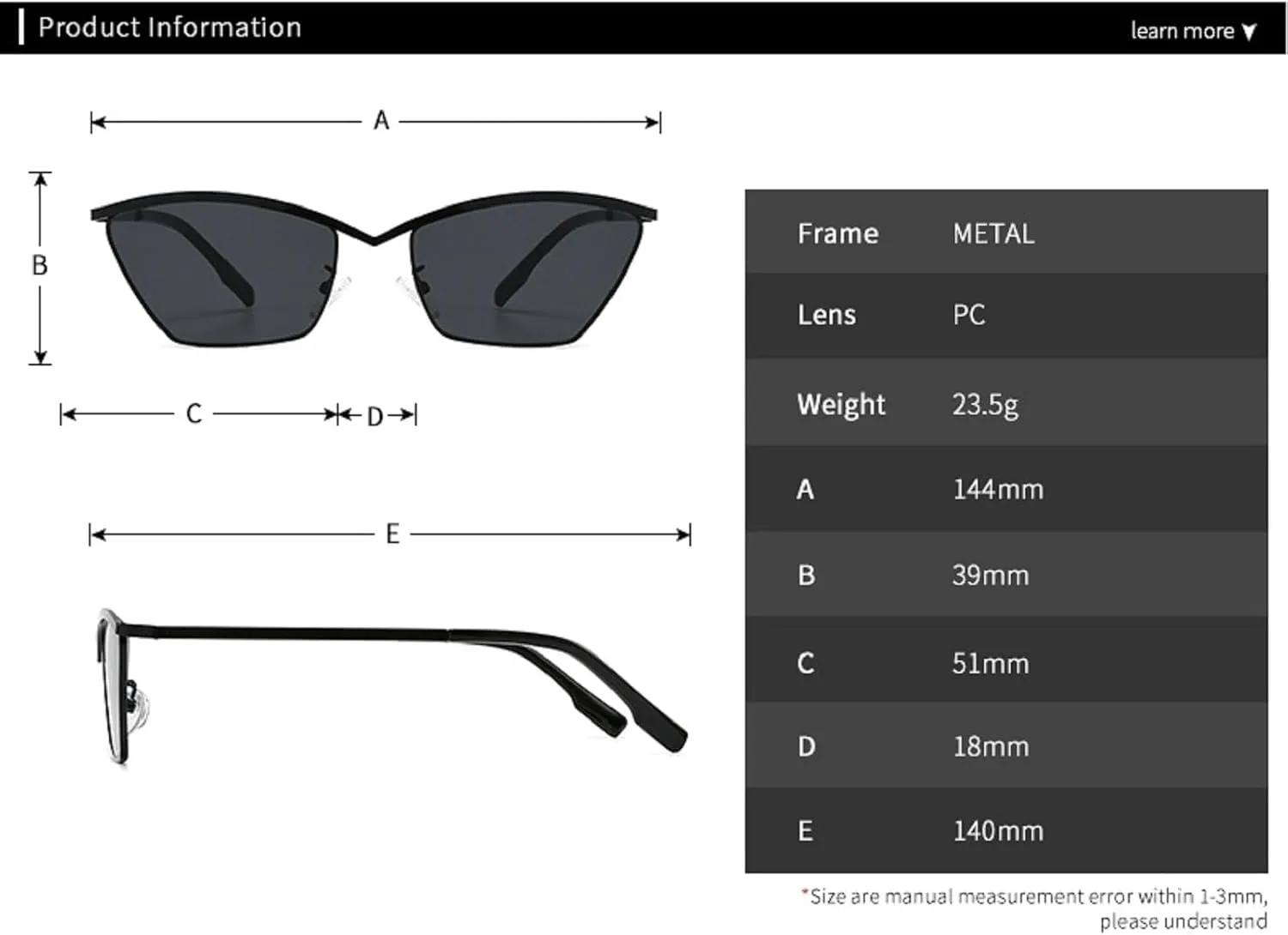 Metal Frame Sexy Cat Eye Sunglasses Women 2024 Luxury Design Classic Vintage Square Sun Glasses For Ladies Retro Eyewear N47