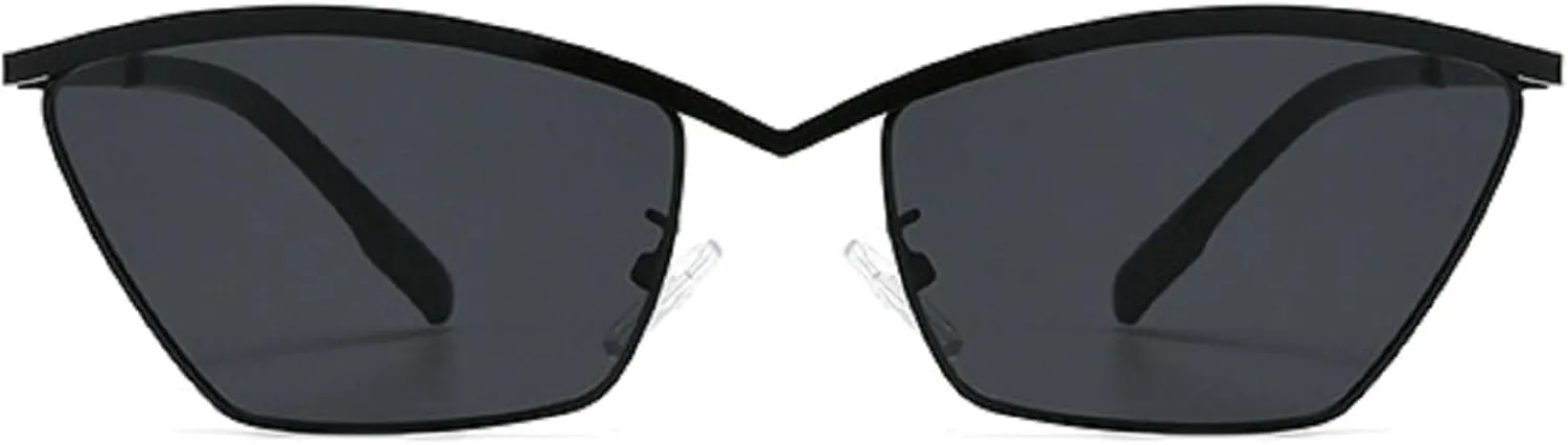 Metal Frame Sexy Cat Eye Sunglasses Women 2024 Luxury Design Classic Vintage Square Sun Glasses For Ladies Retro Eyewear N47