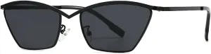 Metal Frame Sexy Cat Eye Sunglasses Women 2024 Luxury Design Classic Vintage Square Sun Glasses For Ladies Retro Eyewear N47