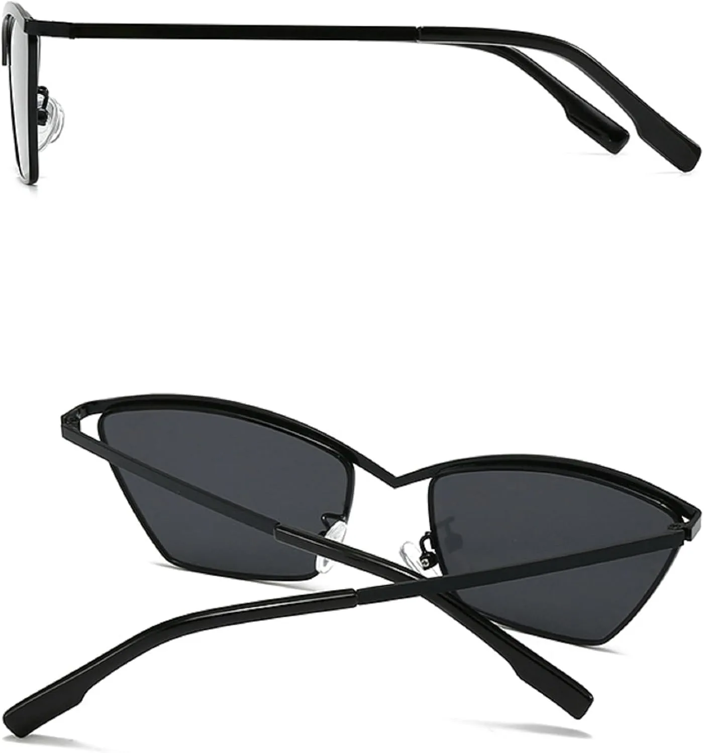 Metal Frame Sexy Cat Eye Sunglasses Women 2024 Luxury Design Classic Vintage Square Sun Glasses For Ladies Retro Eyewear N47